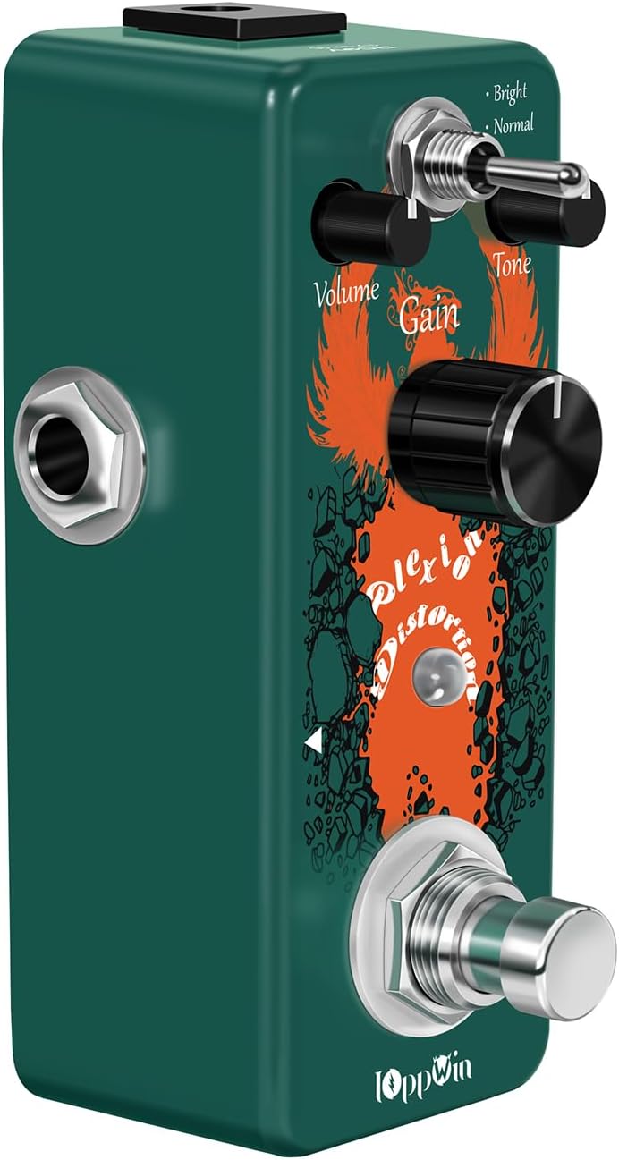 IOppWin PLEXION Classic Plexion Distortion Pedal - Vintage Distortion Tone, 3-Knob Control (Gain/Tone/Volume), Bright/Normal Toggle, True Bypass (DC 9V) - Image 4